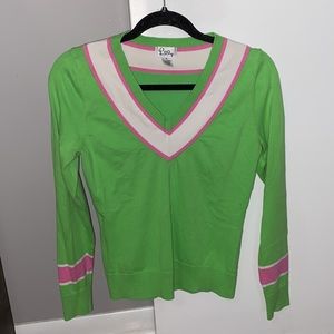 Beautiful Lily Pulitzer green, pink and white lightweight sweater